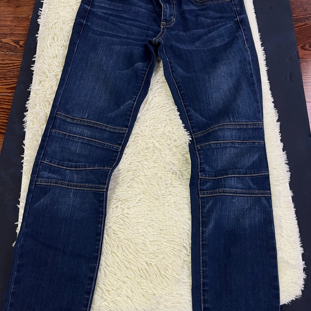 A/X Armani Exchange Blue Skinny Jeans with Moto-Style Stitching